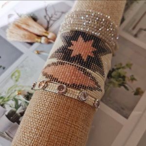 BRACELET SET (GLASS BEADS WITH TASSELS)